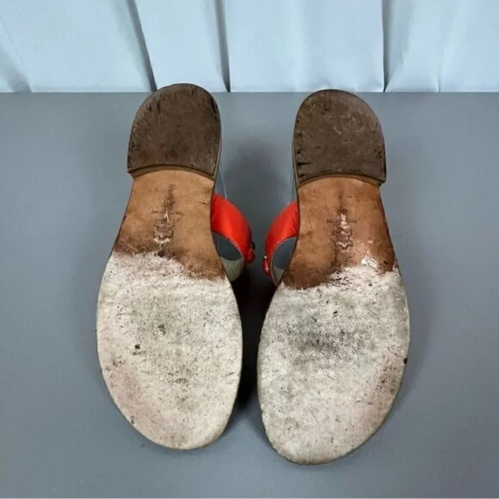 MISS TRISH OF CAPRI WOMENS SANDALS SIZE 41/8.5 ORANGE STRAP